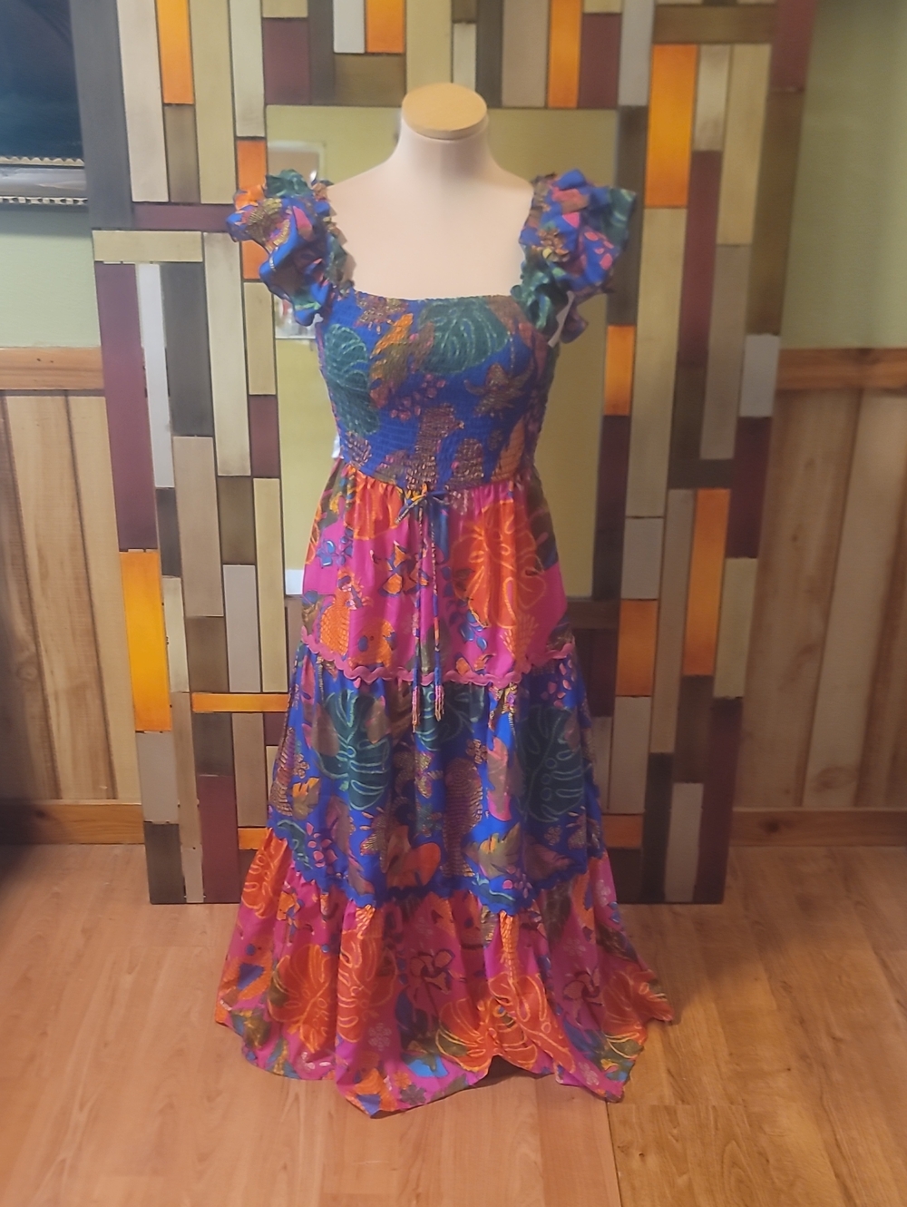 Boutique 9 Multicolor Floral Tiered Maxi Dress